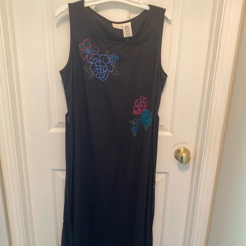 White Stag Black Embroidered Maxi Dress